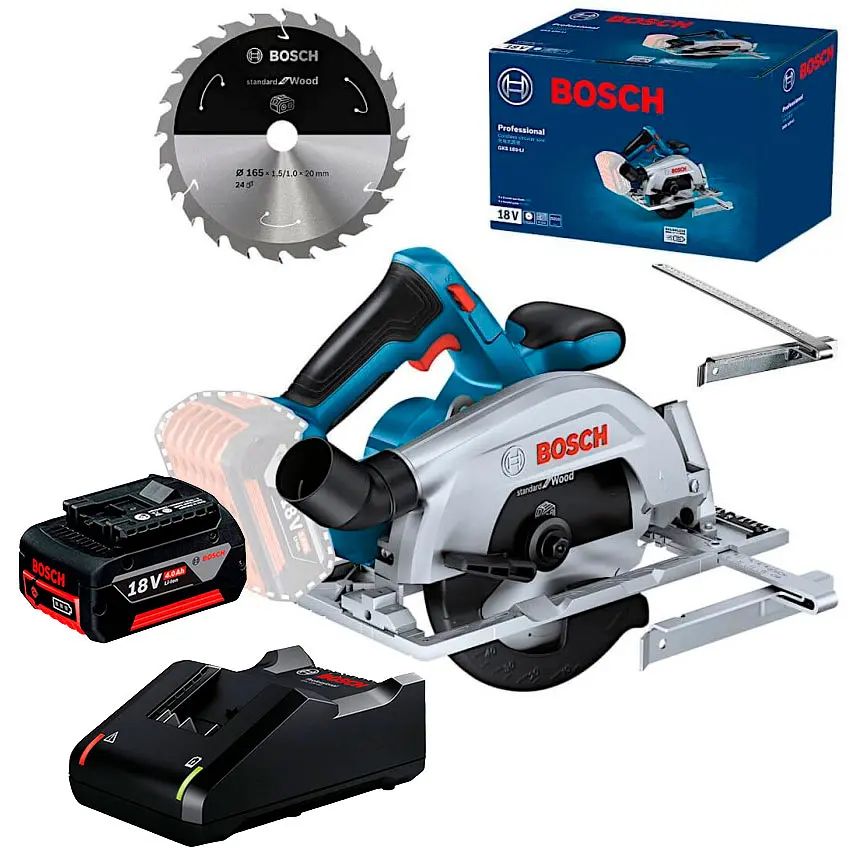 Акумуляторна дискова пила Bosch GKS 185-LI Professional з 1 акб GBA 18V 4.0Ah, з/п GAL 18V-40, диск Standard for Wood