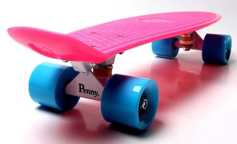 Пенні борд скейт 55 х 15 см до 80 кг. ABEC-7 матові колеса Penny Board Малиновий - фото 5