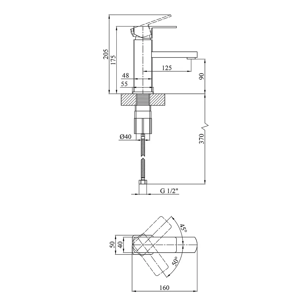 Змішувач для раковини Kroner KRM Ems - C010 (CV017355) - фото 6