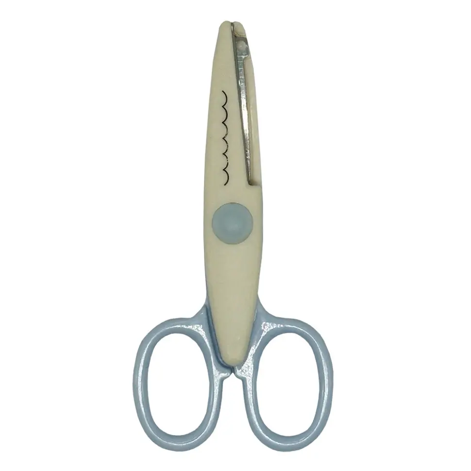 Дитячі ножиці Bambi 80685(White-Blue) з фігурним лезом