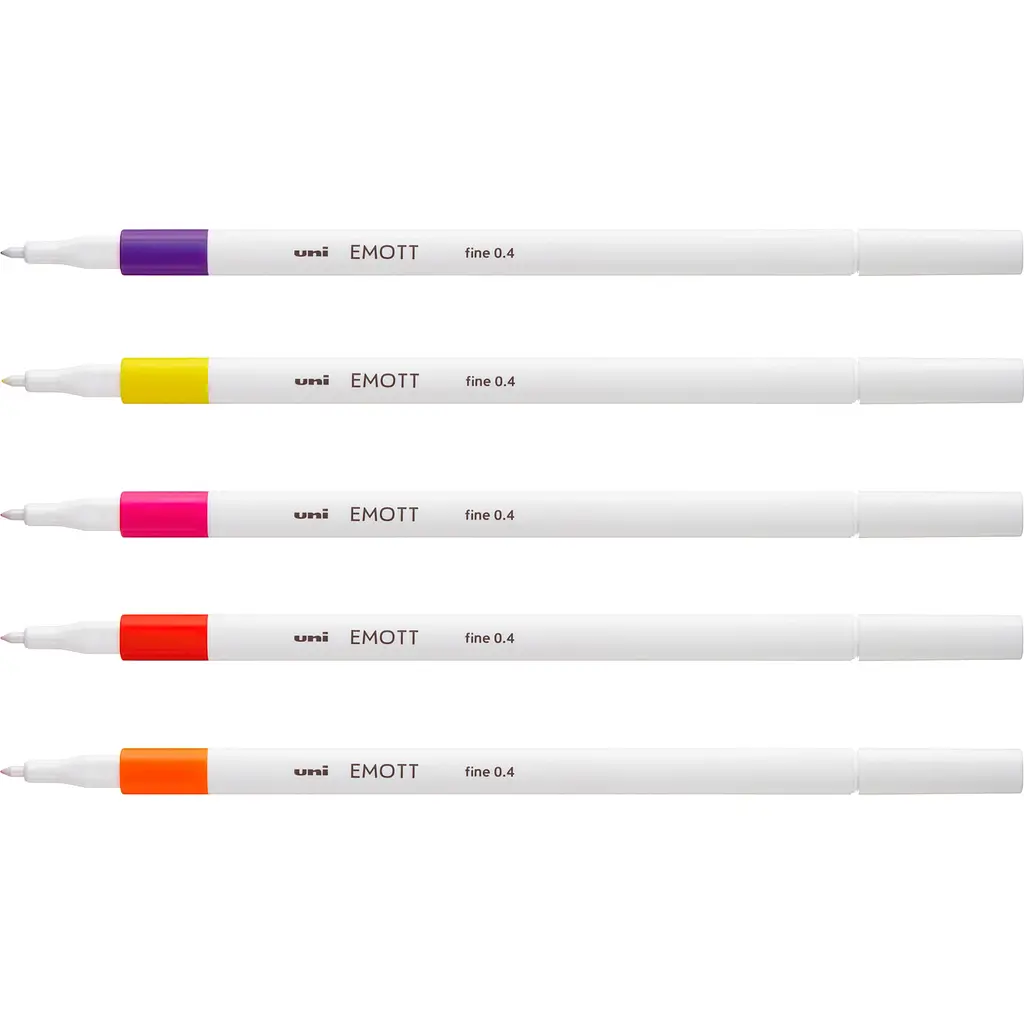Набор лайнеров Uni Emott Fine Line Passion Color 0.4 мм 5 цветов (PEM-SY/5C.02PC) - фото 3