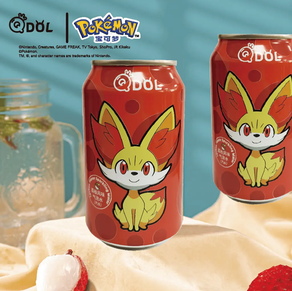 Газований напій Qdol Pokemon Lychee Fennekin 330мл - фото 3
