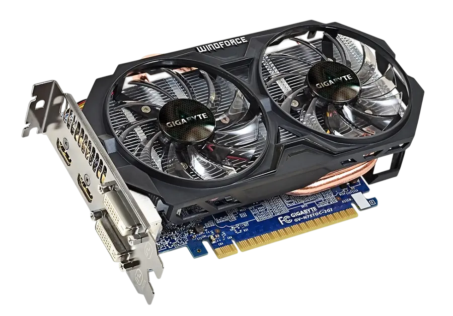 Відеокарта GeForce GTX 750 Ti 2GB Gigabyte WindForce OC (GV-N75TOC-2GI) Б/В - фото 2