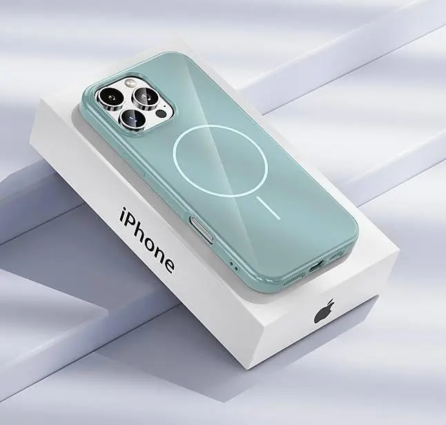 Чохол для iPhone 16e з MagSafe, захисний, глянцевий, з м’якою підкладкою, темно-бірюзовий - фото 2