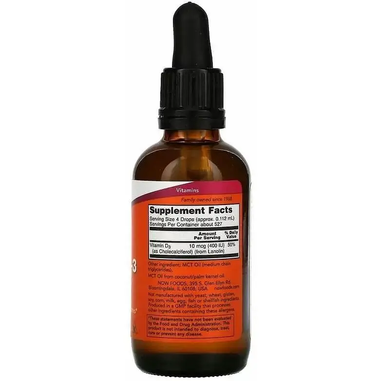 Витамин D3 Now Foods 10 мкг 59 мл - фото 2