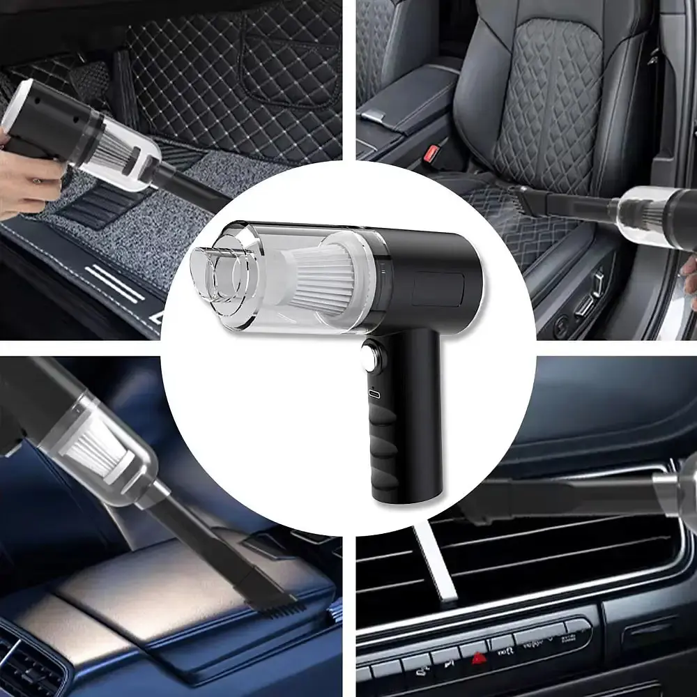 Автомобільний пилосос 120Вт, від USB + 3 насадки / Ручний пилосос AS-228 / Бездротовий пилосос для машини - фото 2