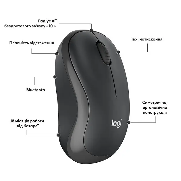 Бездротова миша Logitech M240 Graphite (910-007119) - фото 6