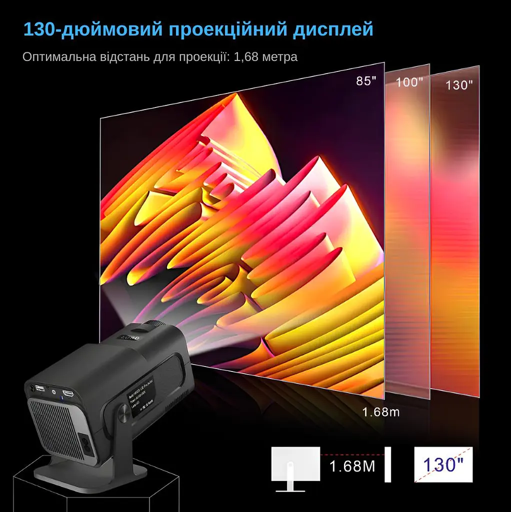 Проектор XON SmartView X-Pro Mini Full HD 1280х720Р, 4K, Wi-Fi, Android, 6800Lm (XVPU1207AB 3565) Чорний - фото 9