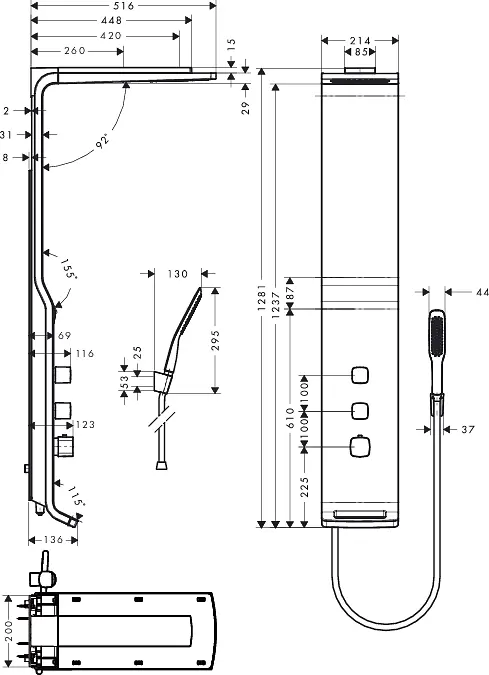 Душова система Hansgrohe Raindance Lift 27008400, Білий - фото 2