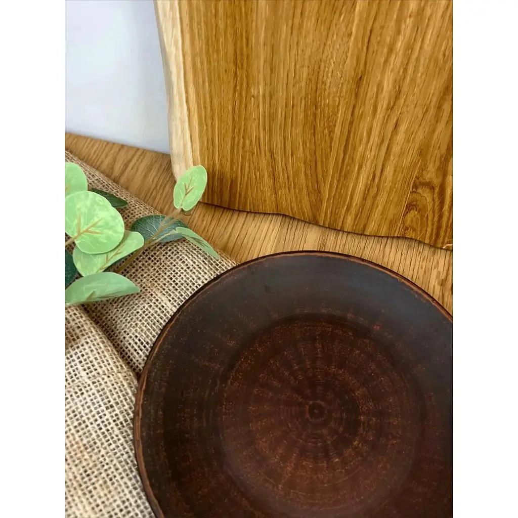 Тарілка 21 см керамічна (глиняна) Гладка - фото 4