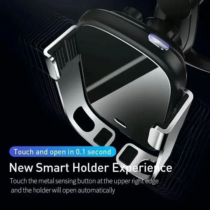 Автодержатель с беспроводным зарядным устройством BASEUS Rock-solid Electric 10W черный - фото 4