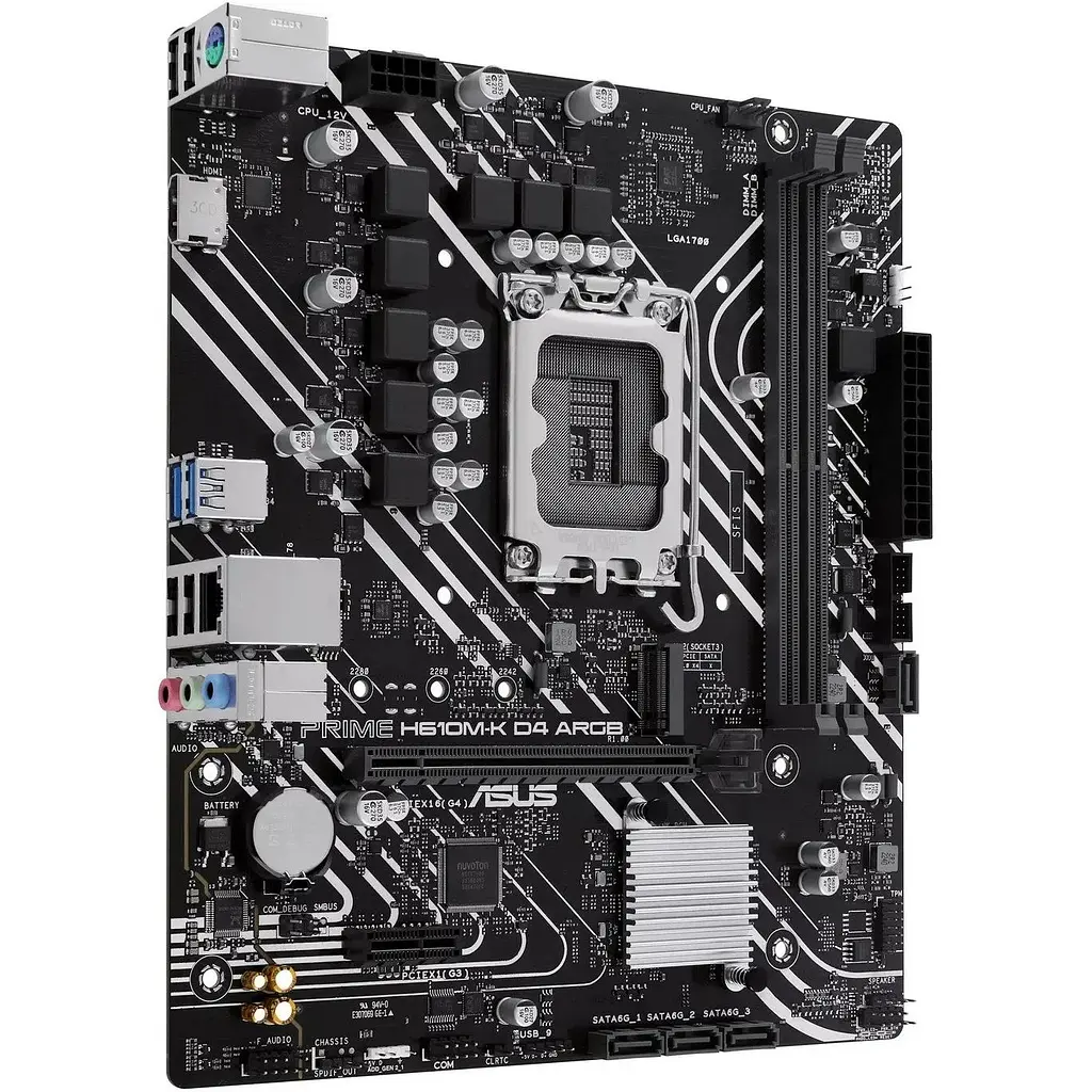 Материнская плата Asus Prime H610M-K D4 ARGB Socket 1700 - фото 2