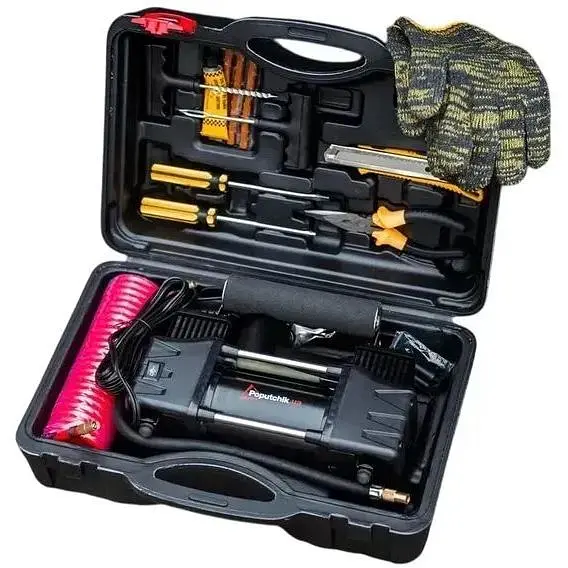 Комплект Poputchik Компрессор 85 л/мин в кейсе + Ключ крестообразный - фото 3