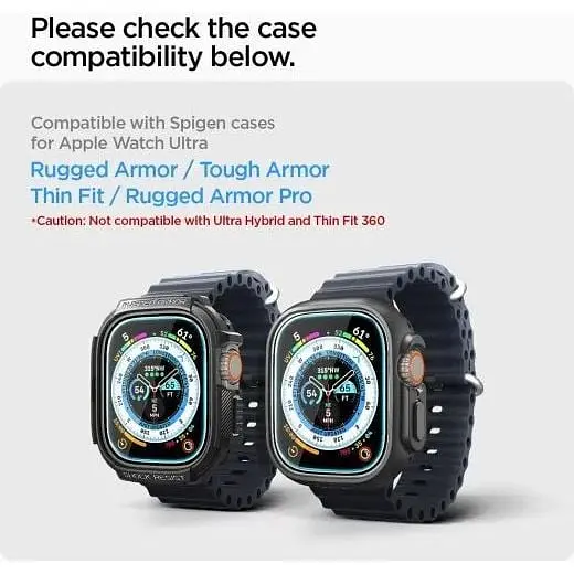 Захисне скло Spigen Tempered Glass Screen Protector GlasTR EZ FIT Transparency (2 Pack) для Apple Watch Ultra/Ultra 2 49mm (AGL05556) - фото 5
