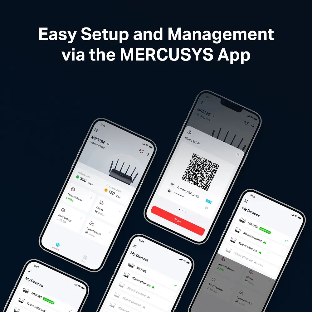 Mercusys Маршрутизатор MR37BE BE6500, 2xGE LAN, 1x2.5GE LAN, 1x2.5GE WAN, MESH - фото 9