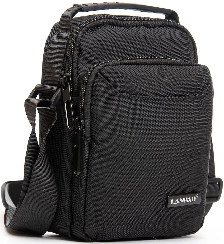 Сумка через плече Lanpad чоловіча Чорна (LAN3730 black) - фото 3