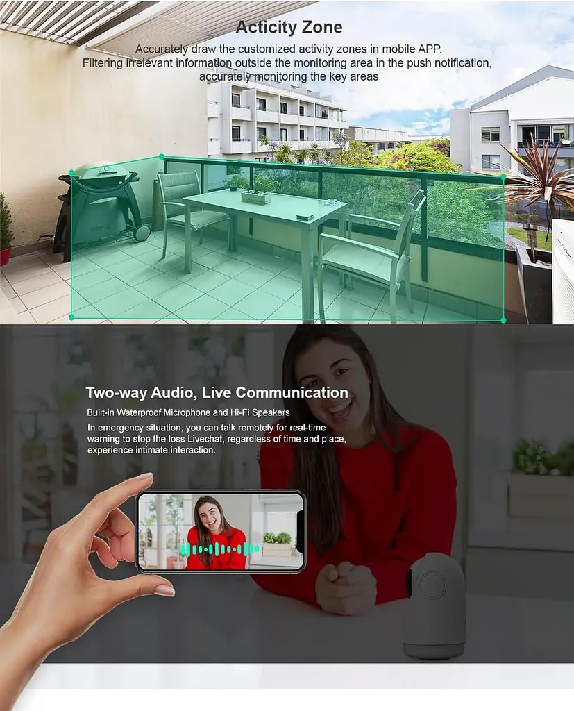 Внутрішня Wi-Fi камера UNIYWELL з поворотом, нічним баченням та аудіо - фото 9