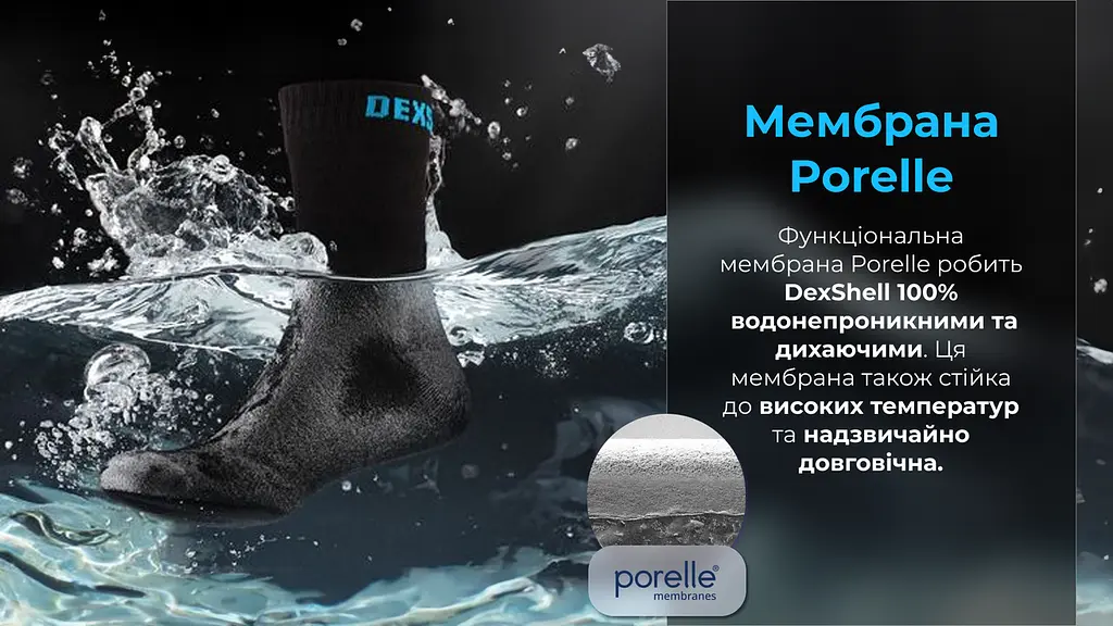Носки водонепроницаемые Dexshell Ultra Thin Crew BLK (Черный) размер M - фото 3