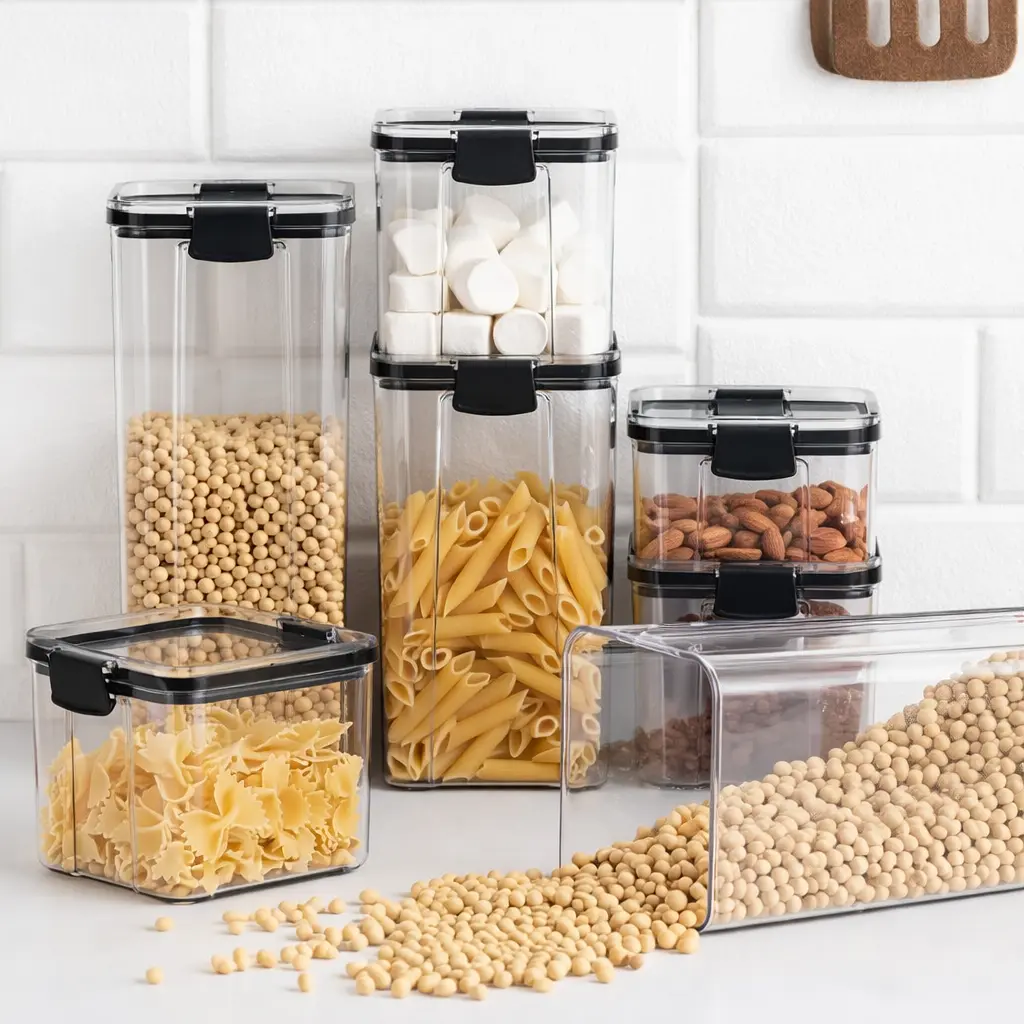 Набір контейнерів для зберігання сипких продуктів Food Storage Container, 6 шт.., герметичні пластикові ємності з кришками - фото 4