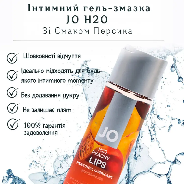 Лубрикант JO H2O зі смаком персика 30 мл (796494101261) - фото 2