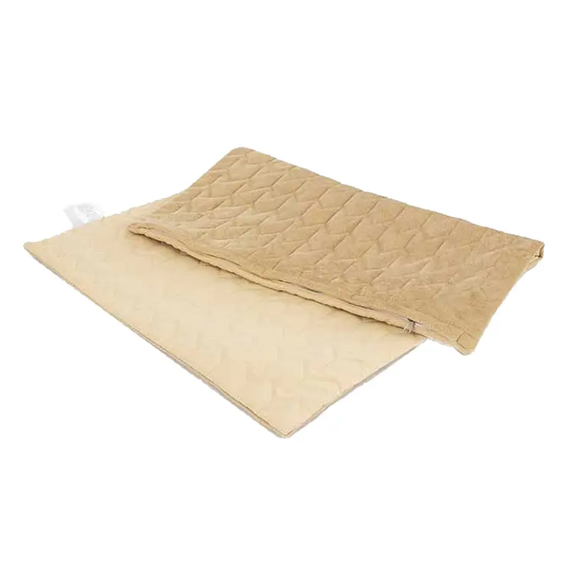 Чехол на подушку Руно Beige на молнии, стеганый микрофайбер+велюр, 50х70 см, бежевый (382.55_Beige) - фото 3