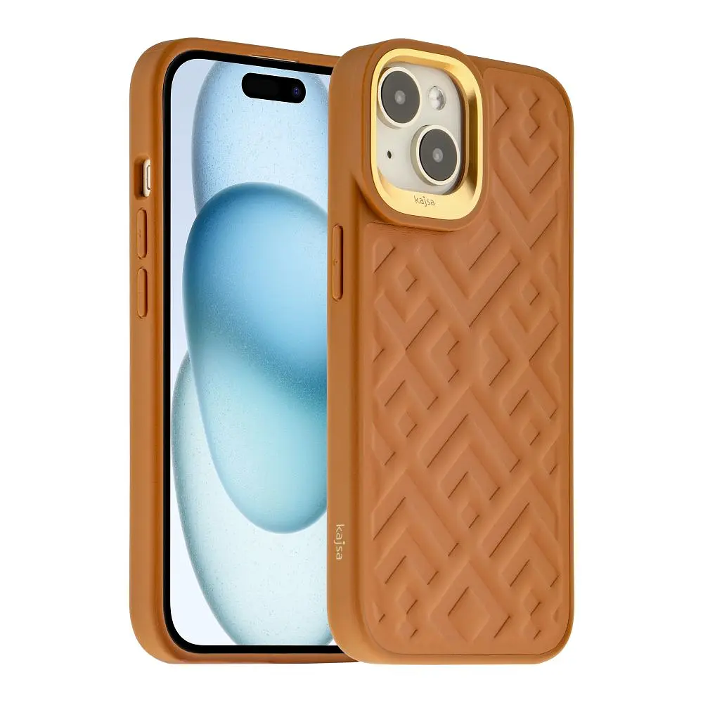 Чохол-накладка Kajsa Briquette Collection Rhombus Apple iPhone 15 Brown - фото 2