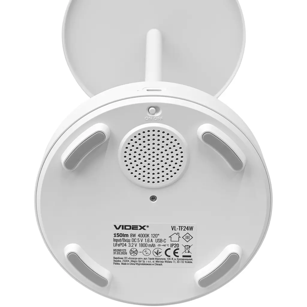 LED лампа настiльна Videx VL-TF24W 8W 4000K з акумулятором та RGB біла (VL-TF24W) - фото 5