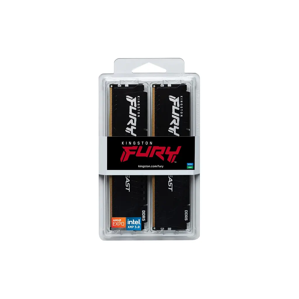 Модуль пам'яті для комп'ютера DDR5 64GB (2x32GB) 5200 MHz Beast Black Kingston Fury (ex.HyperX) (KF552C40BB2K2-64) - фото 5