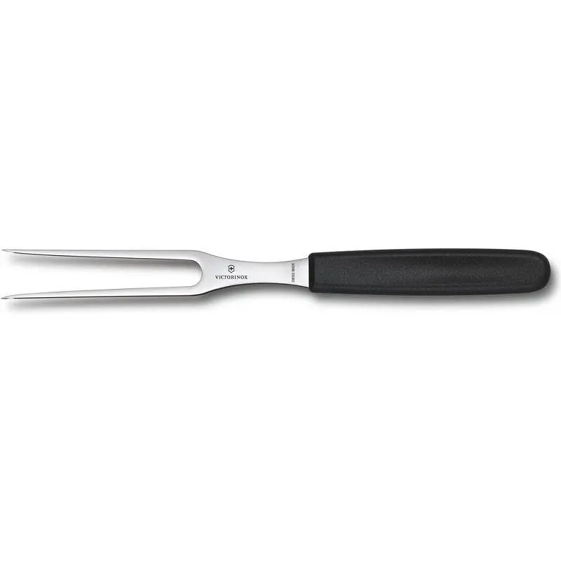 Кухонна виделка Victorinox Carving Flat 15см з чорн. ручкою