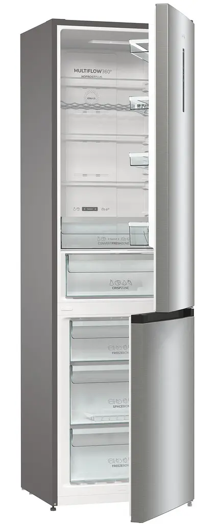 Холодильник з нижньою морозильною камерою Gorenje 200х60х60см 2 двері 235(96) л А++ Total NF (NRK6202AXL4) - фото 5