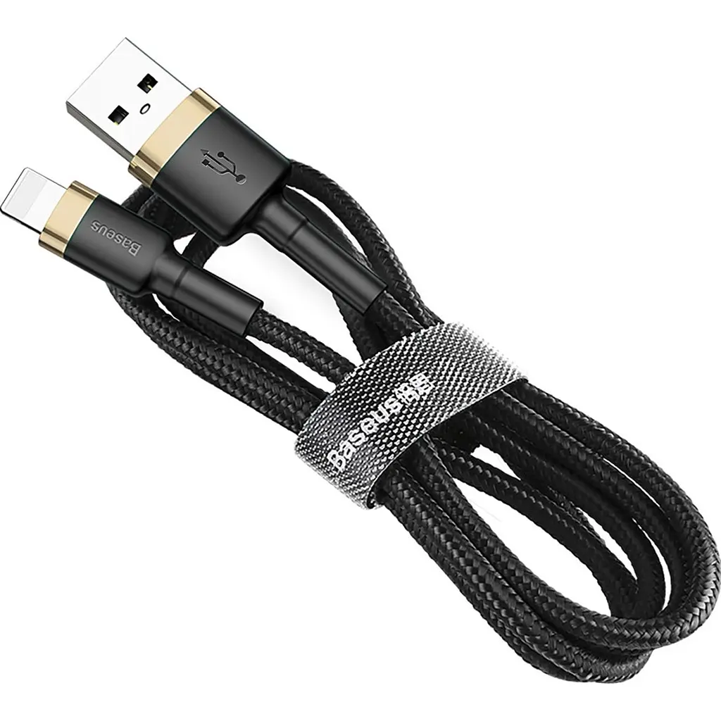 Кабель Baseus Cafule USB-A to Lightning 1m Black/Gold (CALKLF-BV1) [113815] - фото 6