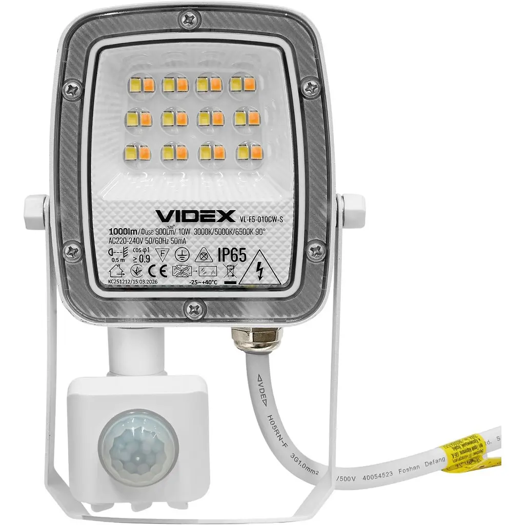 Світлодіодний прожектор Videx F5 10W з датчиком руху і освітленості White (VL-F5-010CW-S) [174691] - фото 2