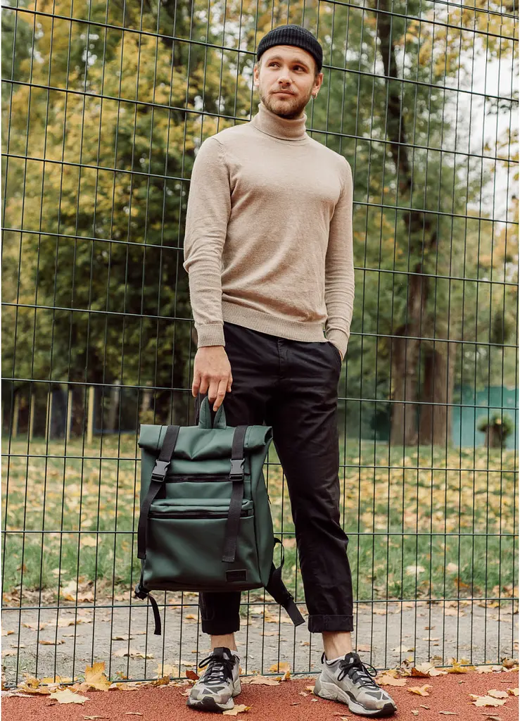 Мужской рюкзак Sambag RollTop LTTm зеленый 43 х 31 х 14 см (24238007m) - фото 10