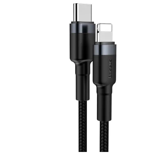 Кабель Baseus Cafule Cable Type-C to iP PD 20W 1m Gray Black (CATLKLF-G1) - фото 2