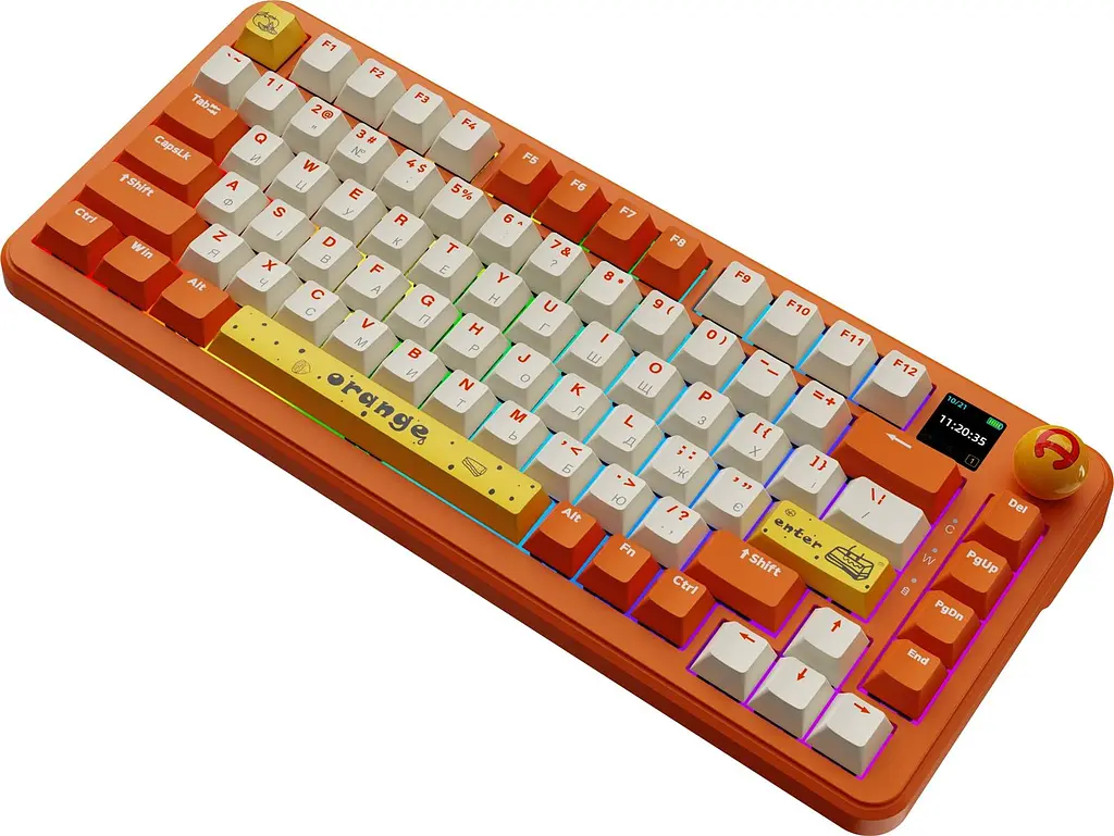 Клавіатура бездротова Ajazz AK820 MAX Avocado Switch Orange (AK820MAX-AS-OW) - фото 5