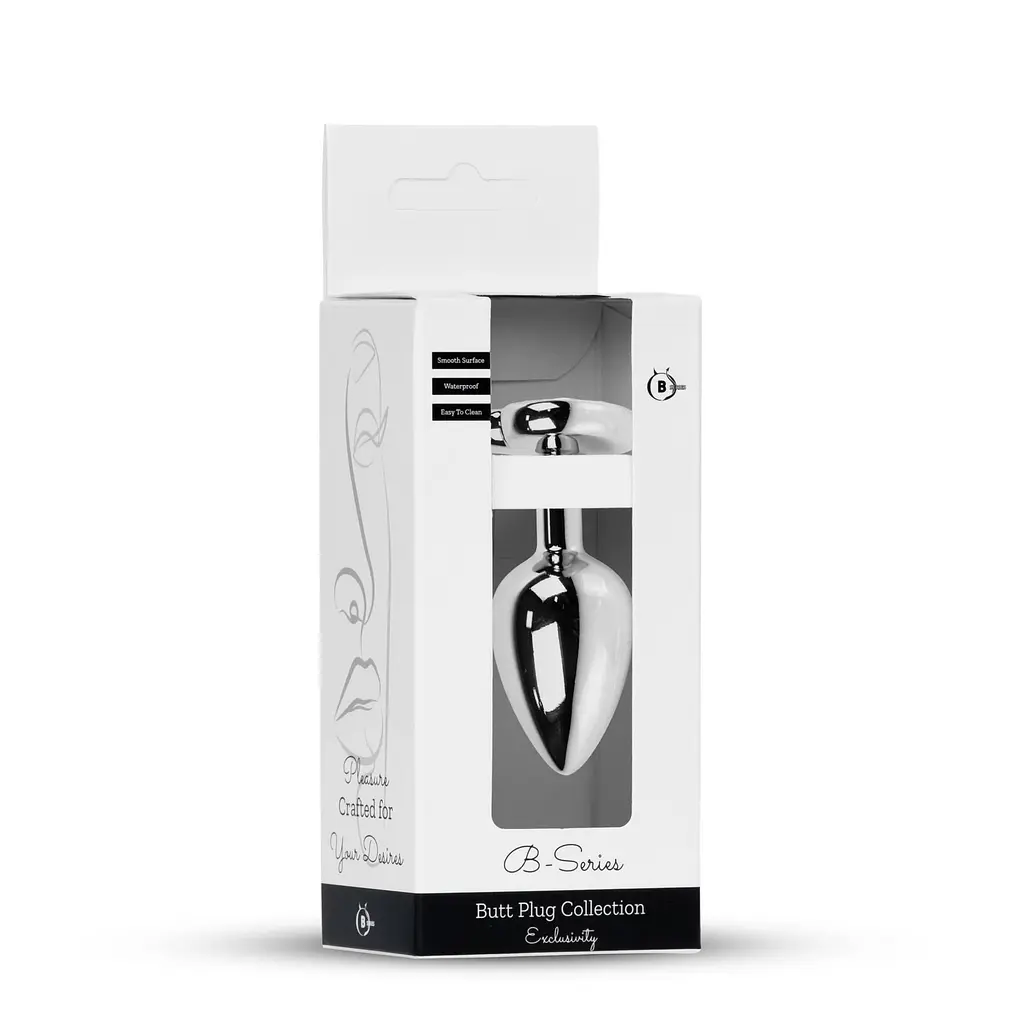 Анальна пробка B - Series HeavyFun Jewellery Silver Heart, 7 см (рожевий) - фото 8