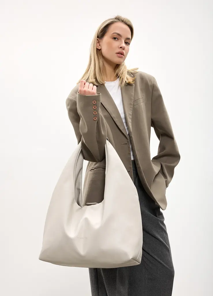 Сумка жіноча Sambag HOBO L сірий 34 х 37 х 16 см (53300030) - фото 3