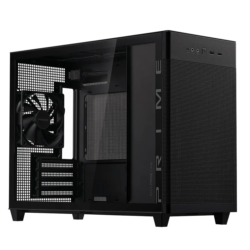 Корпус Asus Prime AP201 Black Tempered Glass без БЖ (90DC00G0-B39010) - фото 2