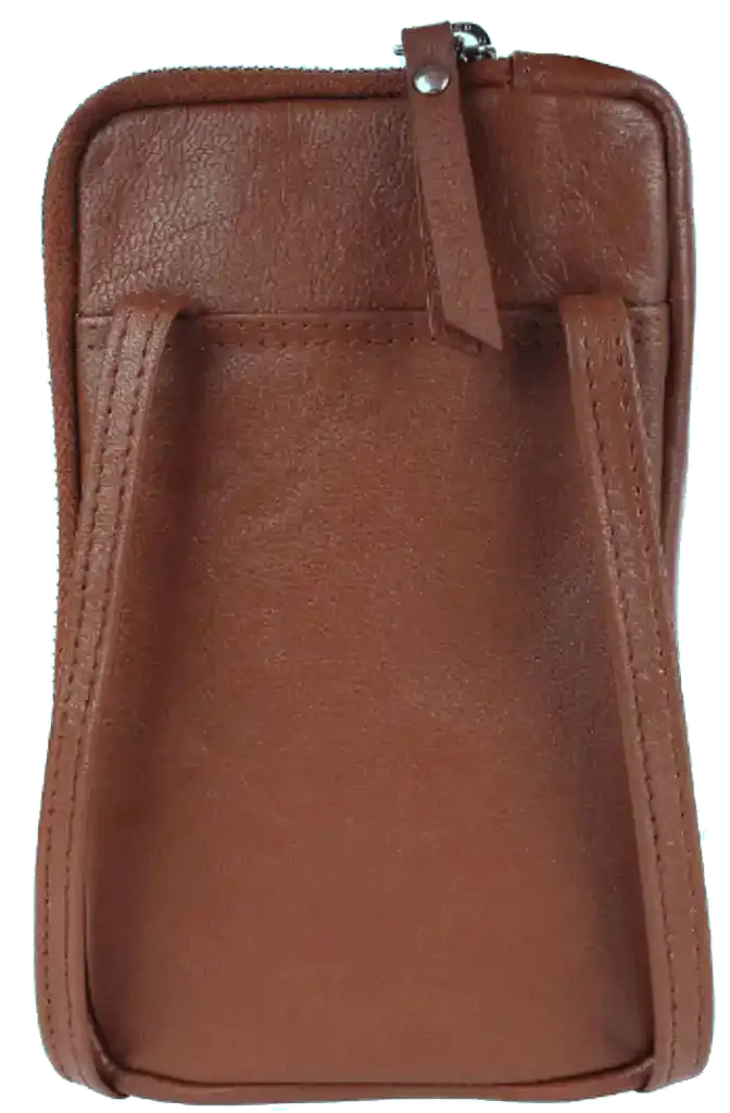 Небольшая кожаная сумка для телефона UP2 Fashion коричневая sum0028776 - фото 3