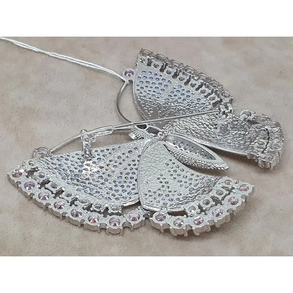 Срібна брошка Tango Метелик з фіанітами. 670061С - фото 4