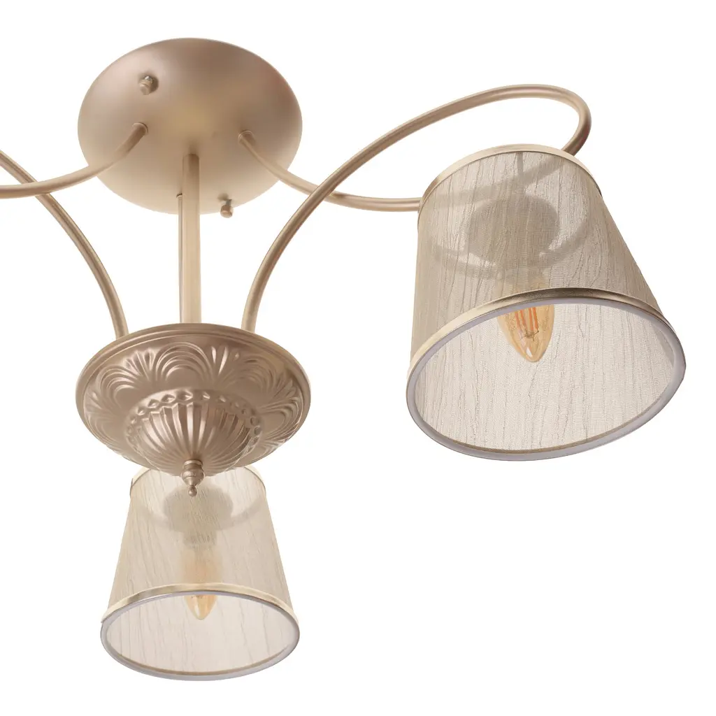 Люстра стельова Brille з абажуром в спальню Е14 40W BZ (BKL-723C/3) - фото 4