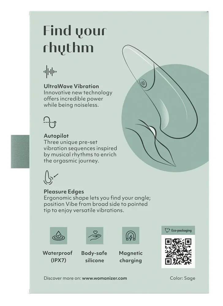 Мінівібратор Womanizer Vibe Sage, 3 авторежими + 10 рівнів інтенсивності - фото 10