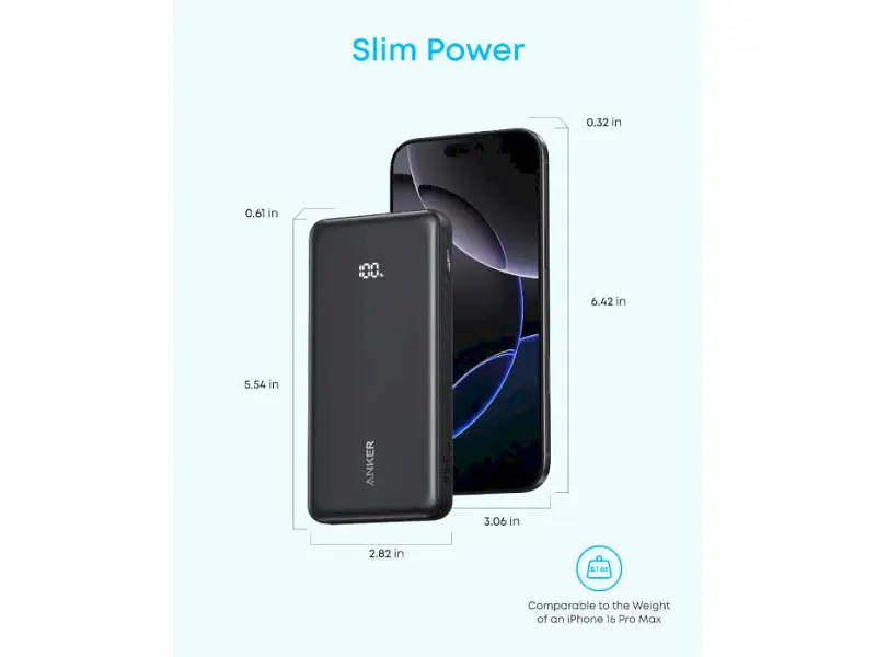 Зовнішній акумулятор (Power Bank) ANKER 10000 mAh 22.5W Black (A110DH11) - фото 4