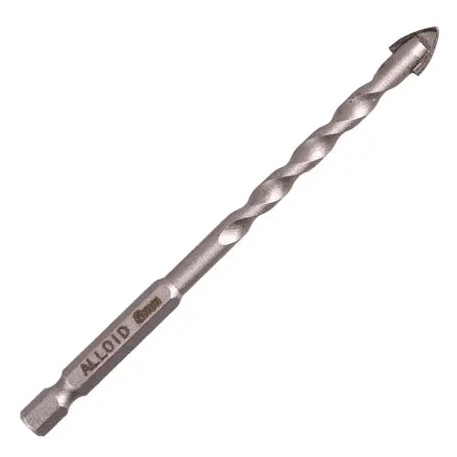Свердло по склу та кераміці Alloid 8 мм хвостовик HEX 1/4" L= 120 мм (GB-10008) - фото 3