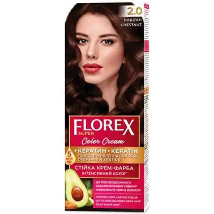 Крем-фарба Florex Каштановий КЕРАТИН 2.0