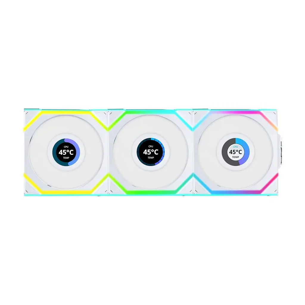 Кулер до корпусу Lian Li UNI Fan SL WIRELESS LCD 120-3, White (G99.12SLLCD1W3W.00)