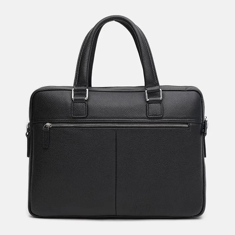 Чоловіча сумка Borsa Leather K16613-1-black 37х28.5х8 см Чорний - фото 3