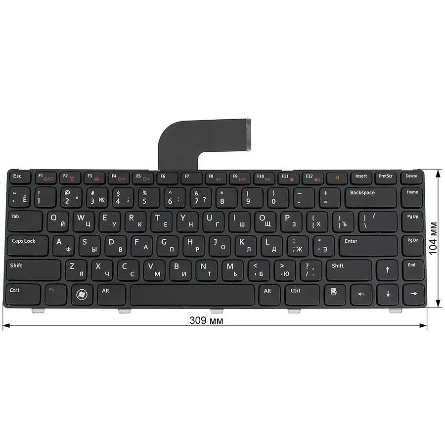 Клавіатура для ноутбука DELL (Inspiron: 5520 M4110 M5040 M5050 N4110 N5040 N5050 Vostro: 1540 3550 XPS: L502) rus чорний - фото 2