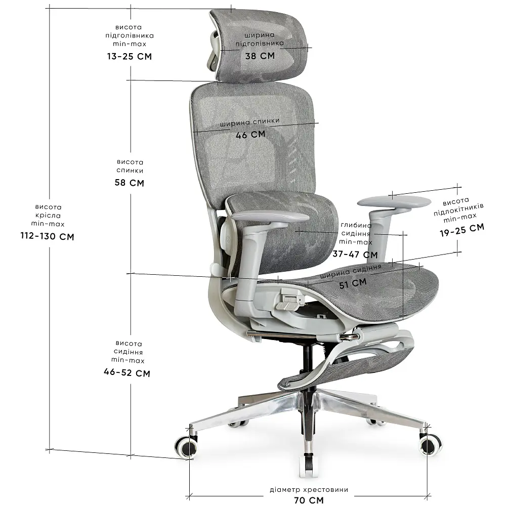 Крісло з масажним ефектом Mealux M10 Air Massage Grey (арт. HF-M10 M/G) - фото 3