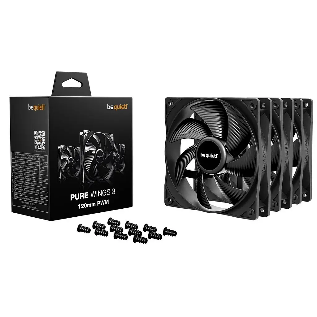 Вентилятор be quiet! Pure Wings 3 120mm PWM 3-Pack Чорний (BL141) - фото 3